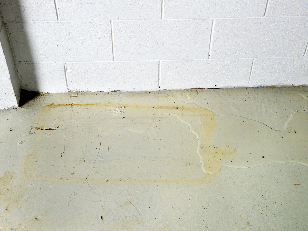 pool of water on the basement floor