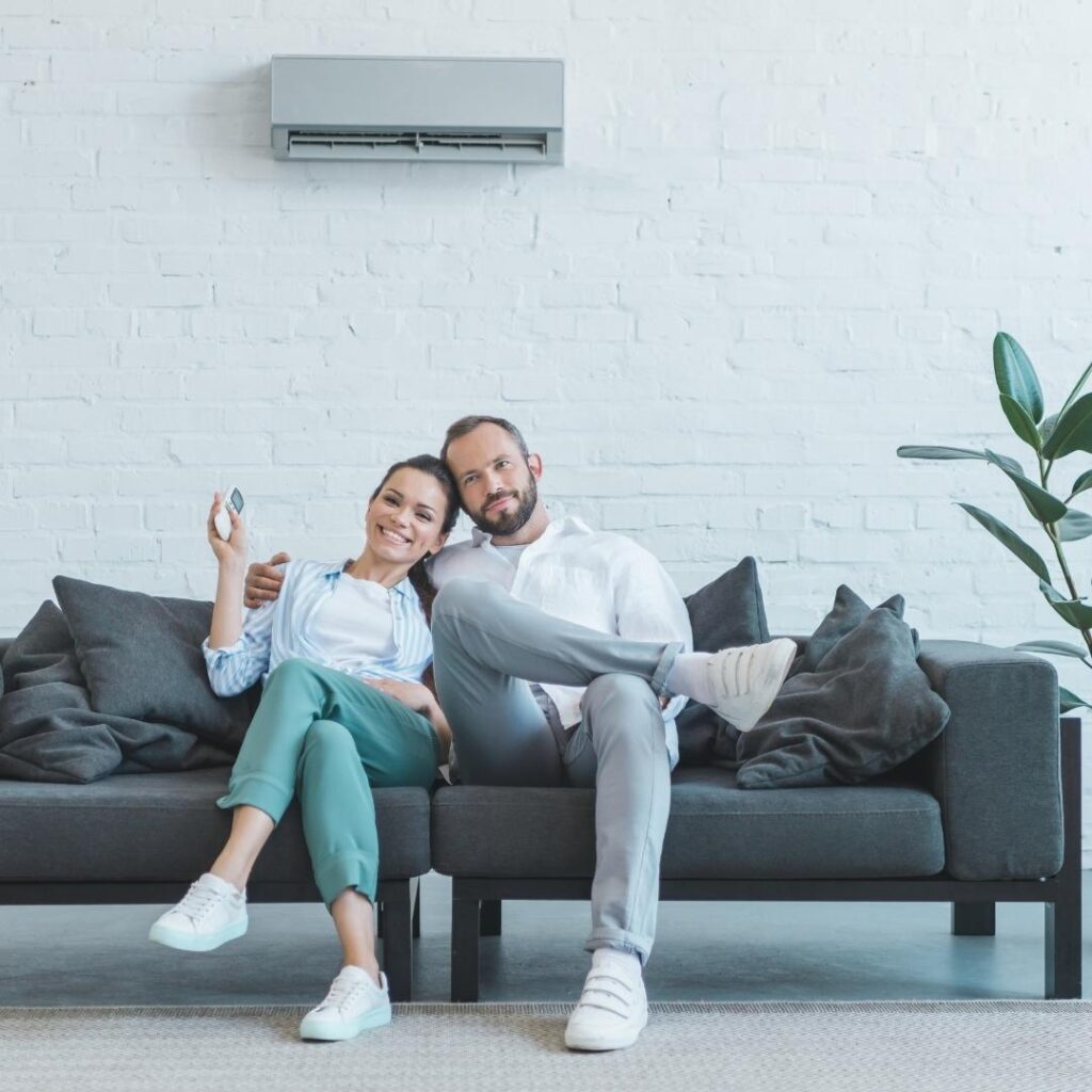 People enjoying air conditioner
