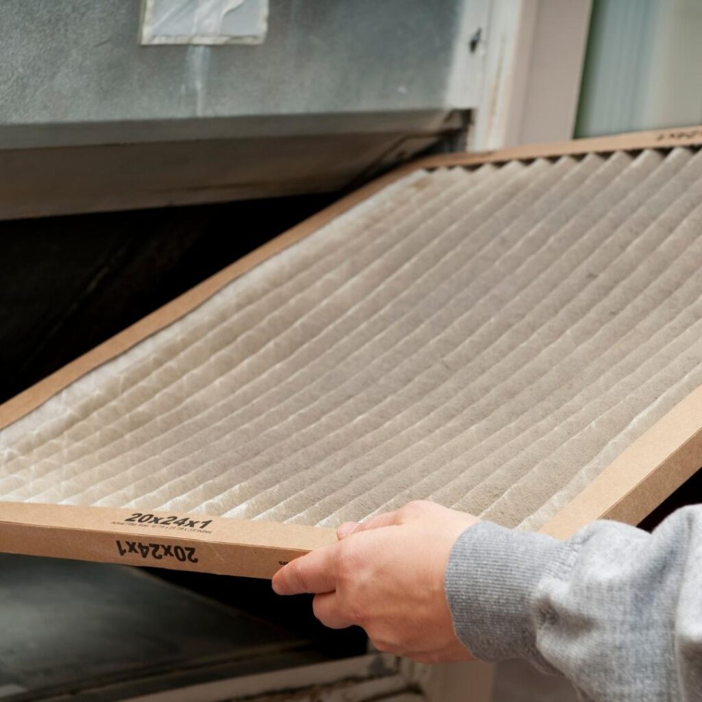 HVAC air filter being changed