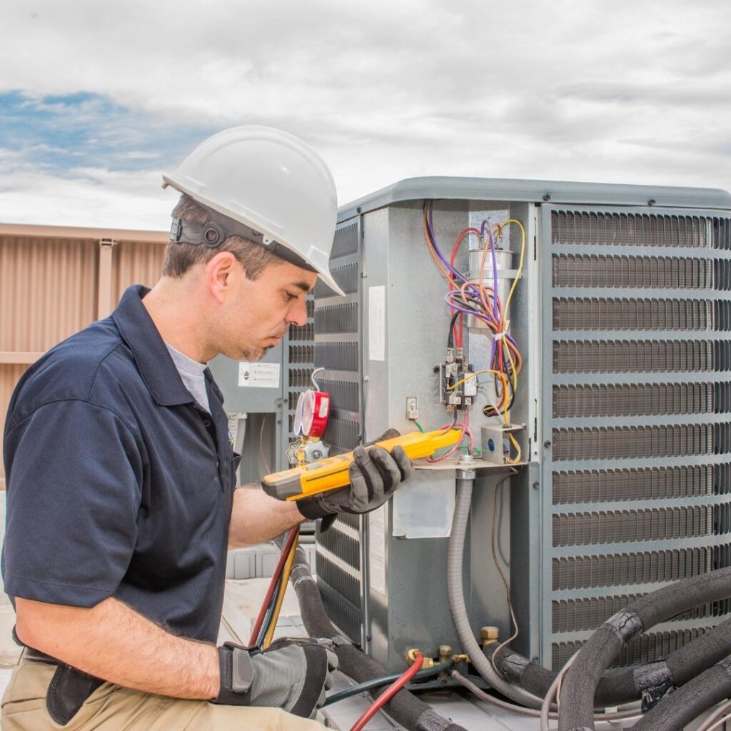 Man working on HVAC