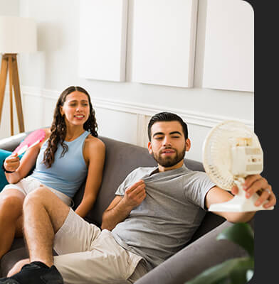 man and woman on couch