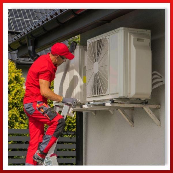 hvac unit being serviced